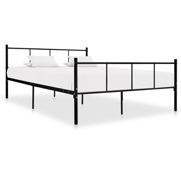 vidaXL Bed Frame Black Metal 140x200 cm
