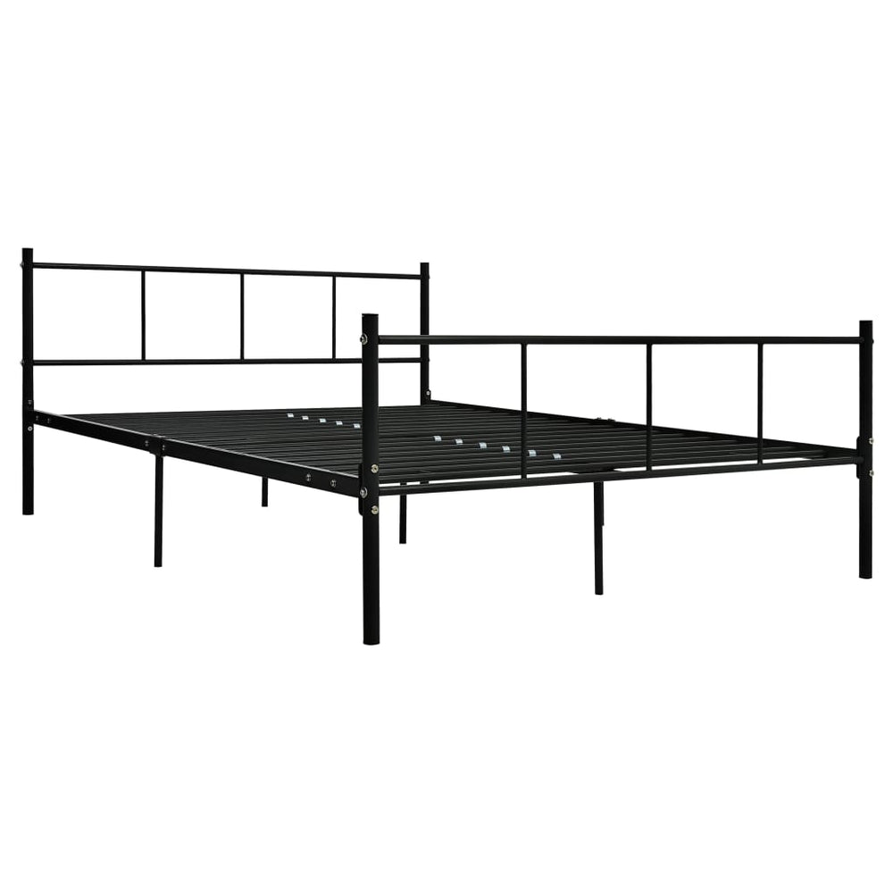 vidaXL Bed Frame Black Metal 140x200 cm