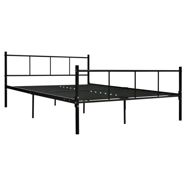 vidaXL Bed Frame Black Metal 140x200 cm