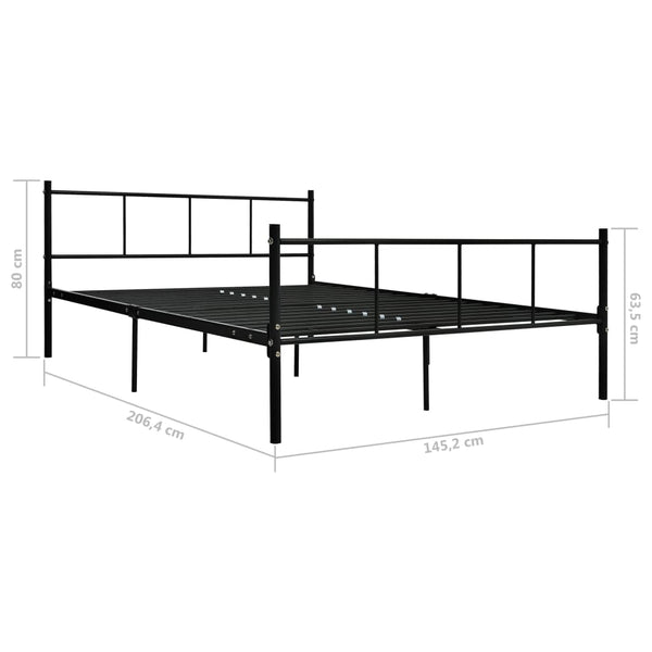 vidaXL Bed Frame Black Metal 140x200 cm