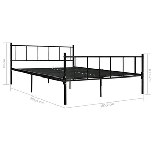 vidaXL Bed Frame Black Metal 180x200 cm