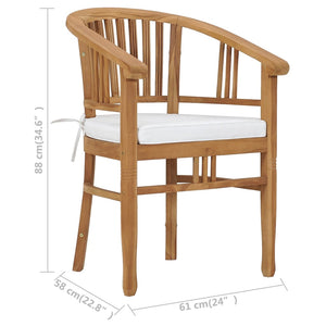 vidaXL 3-Piece Garden Dining Set with Seat Cushions Solid Teak Wood
