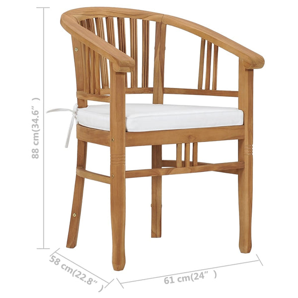 vidaXL 3-Piece Garden Dining Set with Seat Cushions Solid Teak Wood