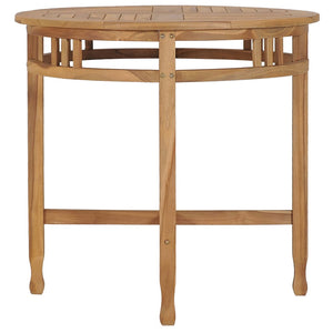 vidaXL 3-Piece Garden Dining Set with Seat Cushions Solid Teak Wood