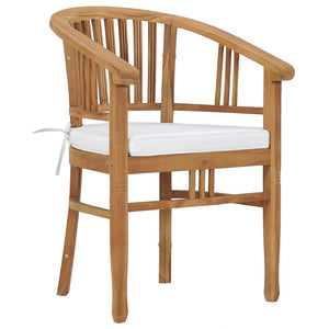 vidaXL 3-Piece Garden Dining Set with Seat Cushions Solid Teak Wood