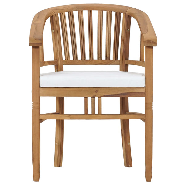 vidaXL 3-Piece Garden Dining Set with Seat Cushions Solid Teak Wood
