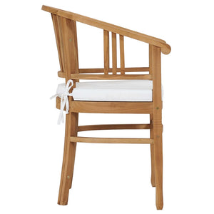 vidaXL 3-Piece Garden Dining Set with Seat Cushions Solid Teak Wood