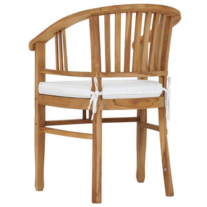 vidaXL 3-Piece Garden Dining Set with Seat Cushions Solid Teak Wood