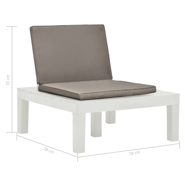 vidaXL Garden Chairs with Cushions 4 pcs. Plastic White