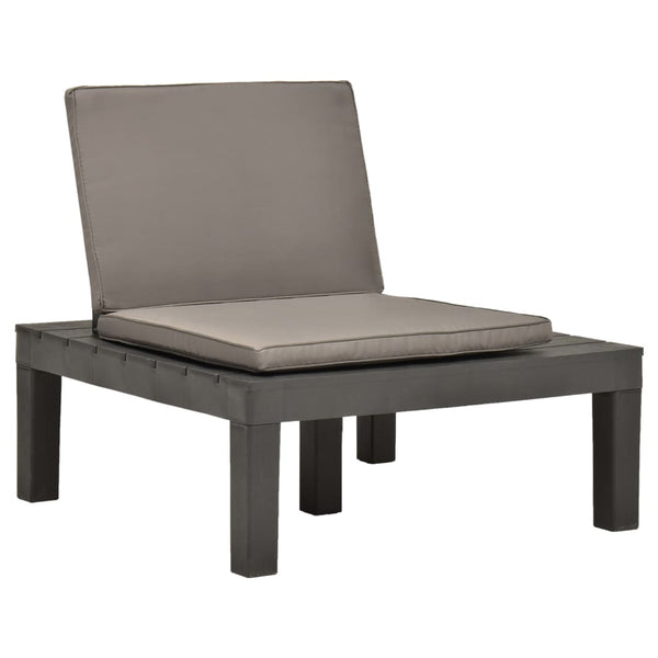 vidaXL Garden Chairs with Cushions 2 pcs Plastic Anthracite