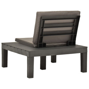 vidaXL Garden Chairs with Cushions 2 pcs Plastic Anthracite