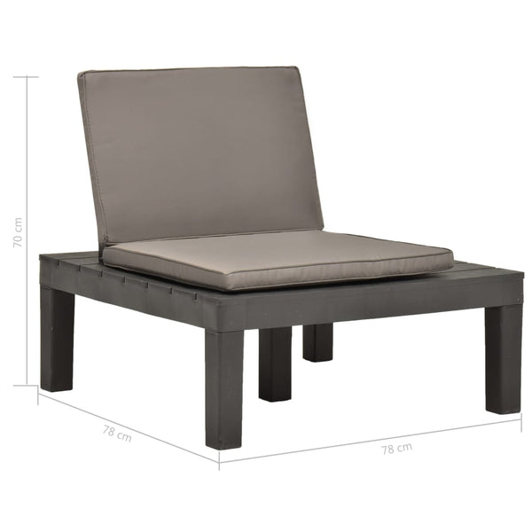 vidaXL Garden Chairs with Cushions 4 pcs. Plastic Anthracite