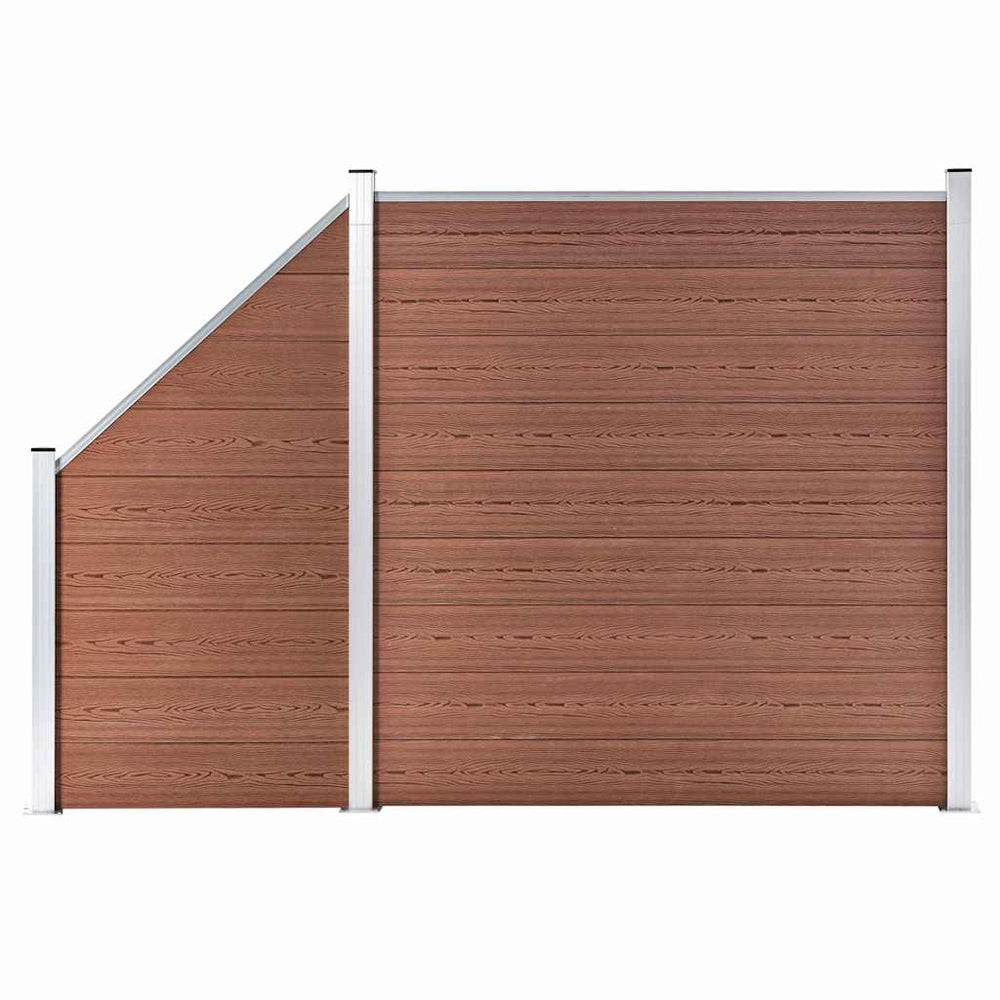 vidaXL WPC Fence Set 1 Square + 1 Slanted 273x186 cm Brown