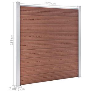 vidaXL WPC Fence Set 1 Square + 1 Slanted 273x186 cm Brown