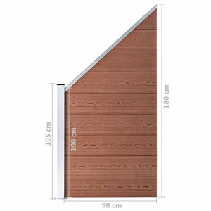 vidaXL WPC Fence Set 1 Square + 1 Slanted 273x186 cm Brown