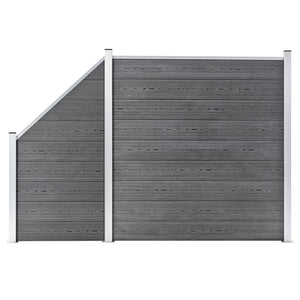 vidaXL WPC Fence Set 1 Square + 1 Sloped 273x186 cm Grey