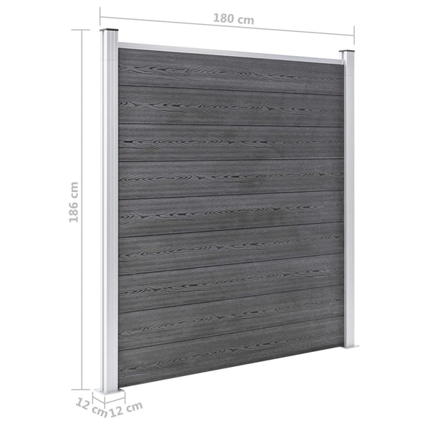 vidaXL WPC Fence Set 1 Square + 1 Sloped 273x186 cm Grey