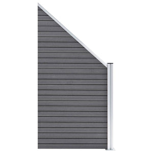 vidaXL WPC Fence Set 1 Square + 1 Sloped 273x186 cm Grey