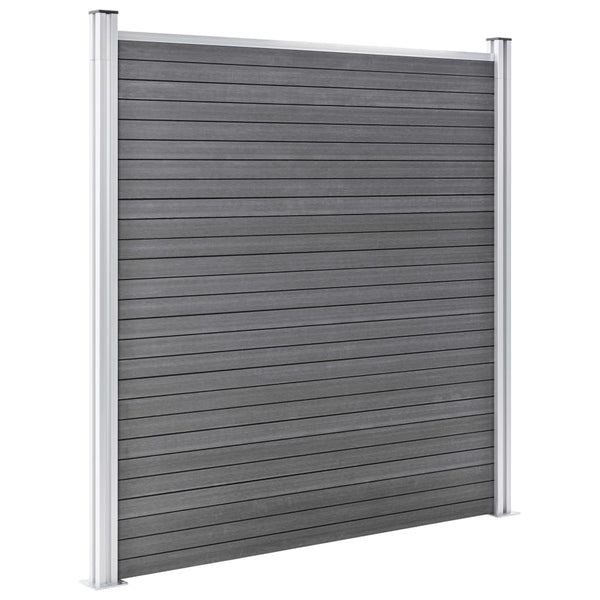 vidaXL WPC Fence Set 1 Square + 1 Sloped 273x186 cm Grey