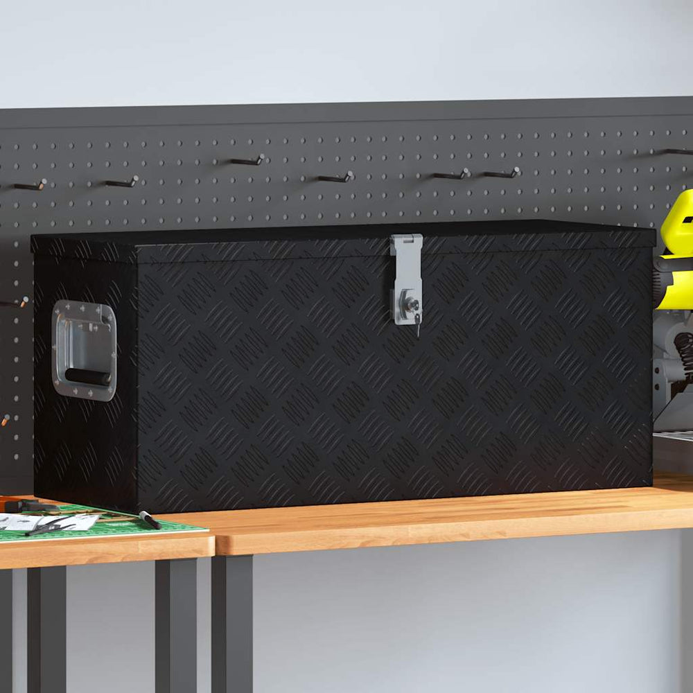 vidaXL Aluminum Box 80x30x35 cm Black