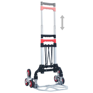 vidaXL Stair Climbing Hand Truck Foldable 70 kg Aluminum Silver