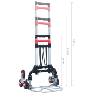 vidaXL Stair Climbing Hand Truck Foldable 70 kg Aluminum Silver