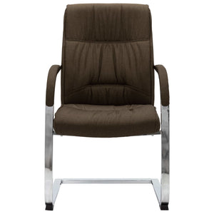 vidaXL Cantilever Office Chair Brown Fabric