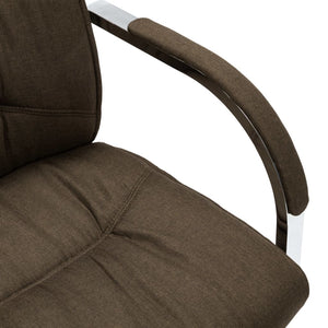 vidaXL Cantilever Office Chair Brown Fabric