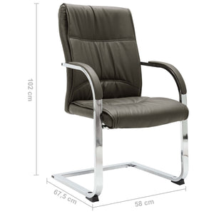 vidaXL Cantilever Office Chair Grey Artificial Leather