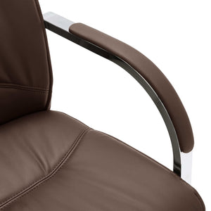 vidaXL Cantilever Office Chair Brown Faux Leather