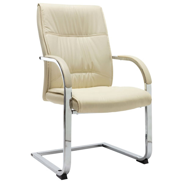 vidaXL Cantilever Office Chair Cream Artificial Leather