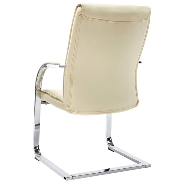 vidaXL Cantilever Office Chair Cream Artificial Leather