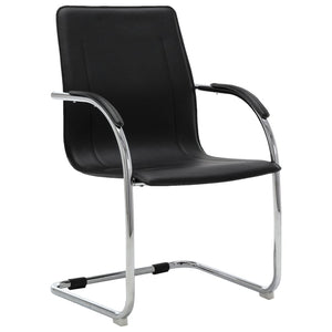 vidaXL Cantilever Office Chair Black Faux Leather