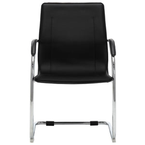 vidaXL Cantilever Office Chair Black Faux Leather