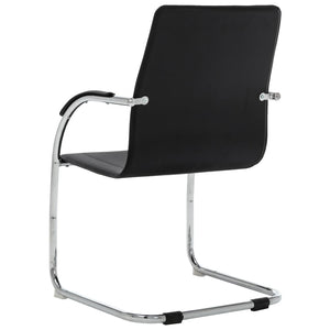 vidaXL Cantilever Office Chair Black Faux Leather