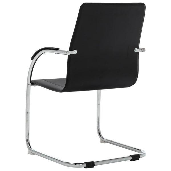 vidaXL Cantilever Office Chair Black Faux Leather