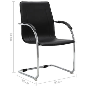 vidaXL Cantilever Office Chair Black Faux Leather