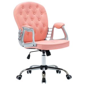 vidaXL Office Swivel Chair Pink Faux Leather