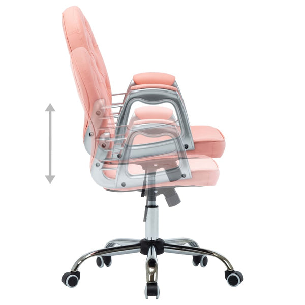 vidaXL Office Swivel Chair Pink Faux Leather