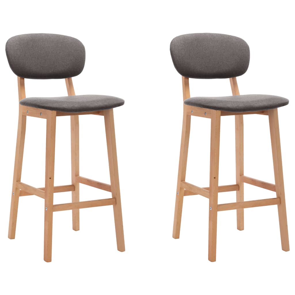 vidaXL Bar Stools 2 pcs Light Gray Fabric