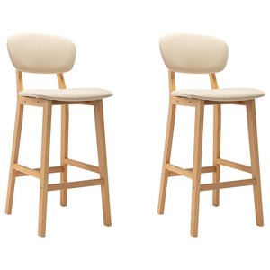 vidaXL Bar Stools 2 pcs Cream Fabric