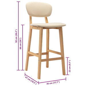vidaXL Bar Stools 2 pcs Cream Fabric