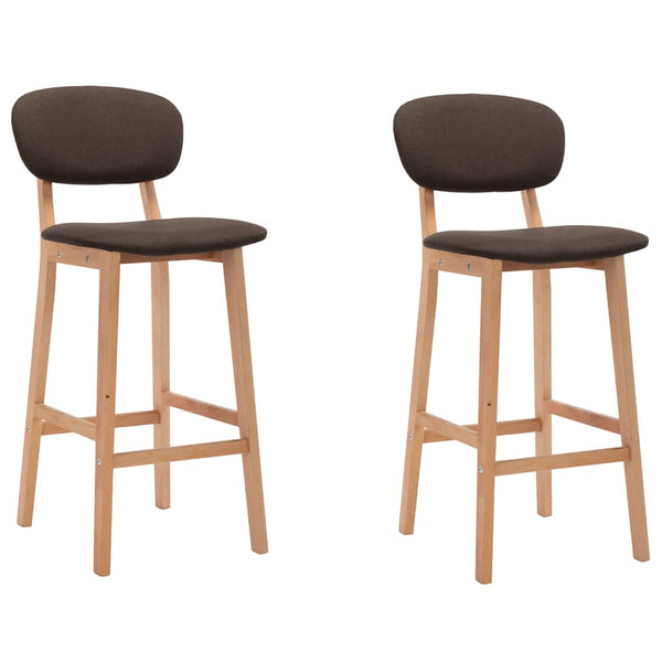 vidaXL Bar Stools 2 pcs Brown Fabric