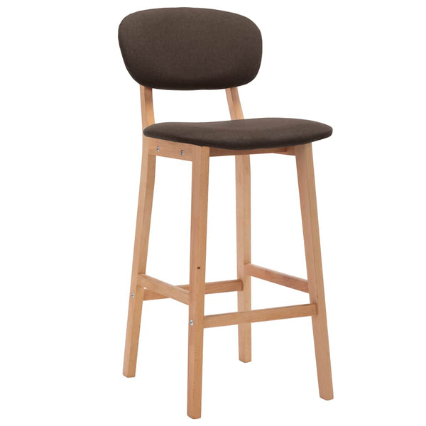 vidaXL Bar Stools 2 pcs Brown Fabric