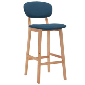 vidaXL Bar Stools 2 pcs Blue Fabric