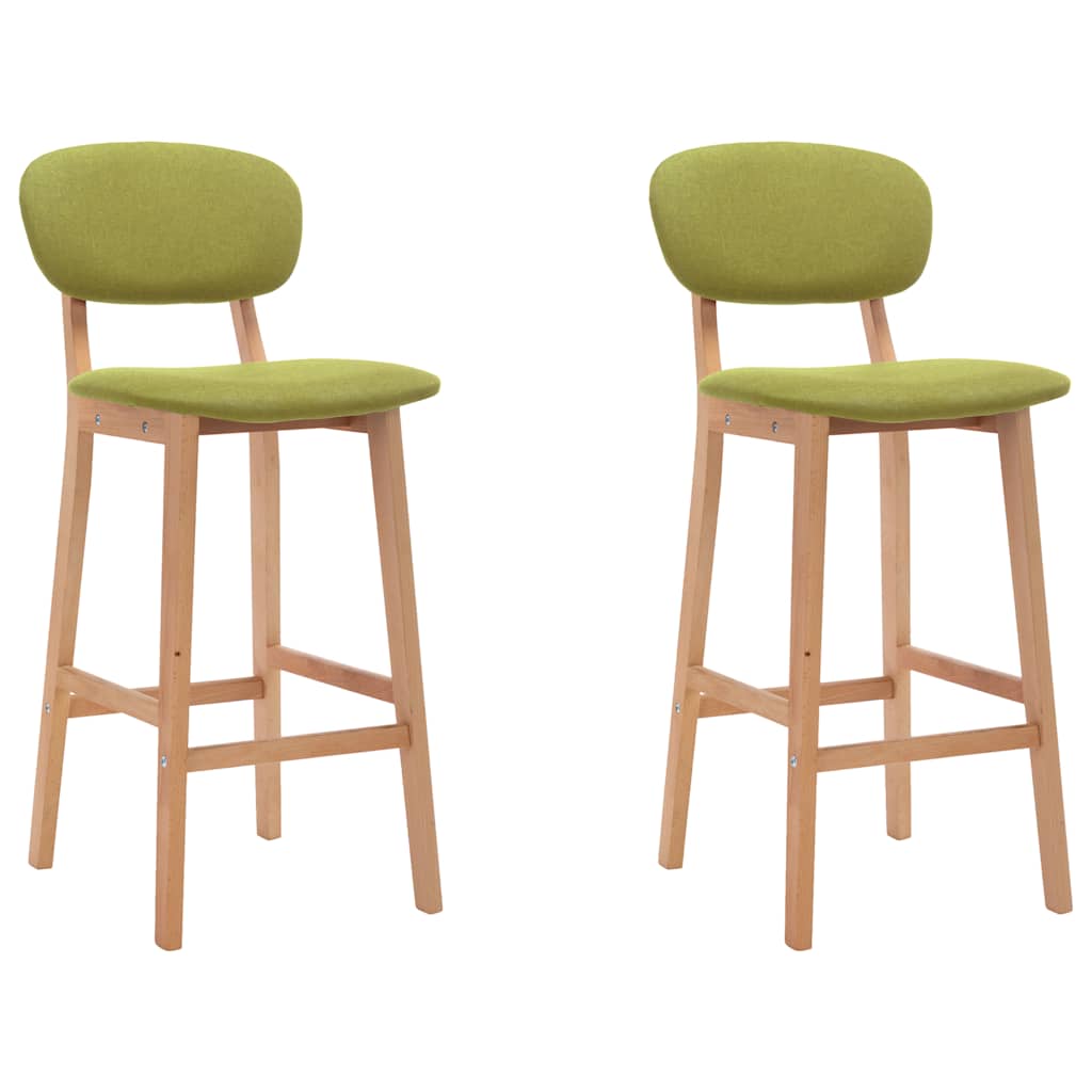vidaXL Bar Stools 2 pcs Green Fabric