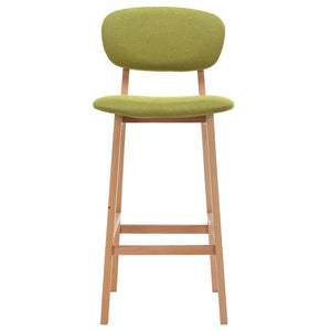vidaXL Bar Stools 2 pcs Green Fabric