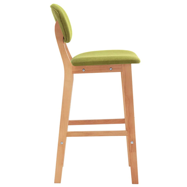 vidaXL Bar Stools 2 pcs Green Fabric