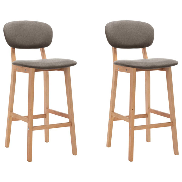 vidaXL Bar Stools 2 pcs Taupe Fabric