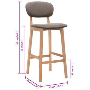 vidaXL Bar Stools 2 pcs Taupe Fabric
